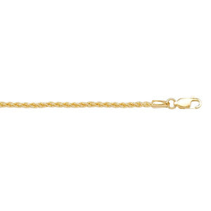 10K Yellow Gold 18" Solid Round Medium Wheat Chain