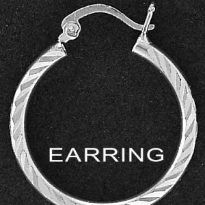 Sterling Silver Medium Size Patterned Hoops