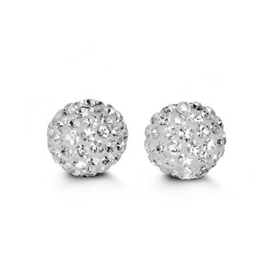 10K Yellow Gold 10mm Glitter Ball Stud Earrings