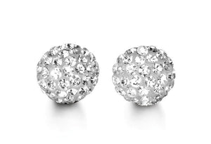 10K Yellow Gold 8mm Glitter Ball Studs