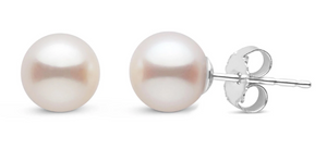14K White Gold 6.5-7mm Fresh Water Pearl Stud Earrings