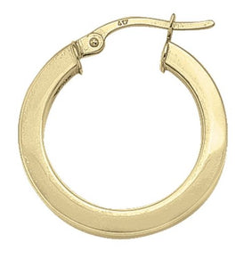 10k Yellow Gold 2.5mm Square Tube Large Hoop