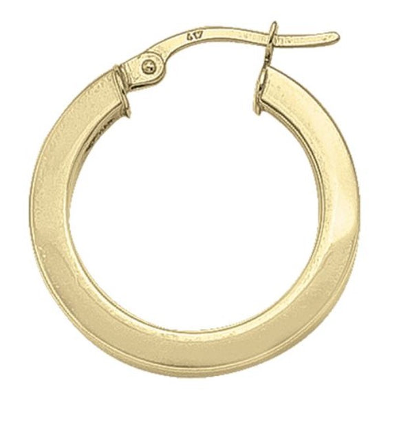 10k Yellow Gold 2.5mm Square Tube Large Hoop