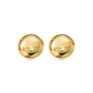 10K Yellow Gold High Polish Button Stud Earrings