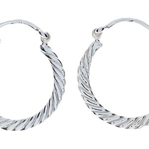 Sterling Silver Medium Size Patterned Hoops