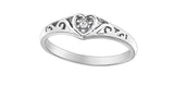 10K White Gold Heart Filligree "Promise" Ring
