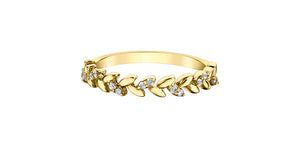 10K Yellow Gold Diamond "Wheat" Ring