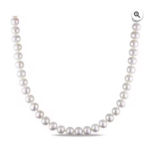 7-7.5mm 18" Knotted Freshwater Pearl Strand with Sterling Easy Bean Clasp