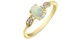 10K Yellow Gold Opal and Diamond Ring