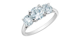 14K White Gold 3 Lab Grown Diamond Engagement Ring