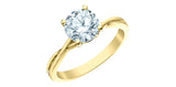 14K Yellow/White Gold Lab Grown Solitaire Engagement Ring