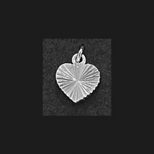Sterling Silver Diamond Cut Heart Pendant (No Chain)