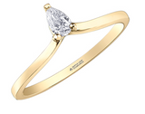 14K Yellow Gold Canadian Pear Shaped Diamond Engagement Ring