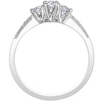 10K White Gold Canadian Diamonds and Diamond Shoulder Stone Engagement Ring