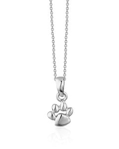 Sterling Silver Tiny Paw Pendant with 16-18" Fine Chain