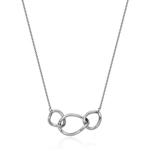 Steelx Stainless Steel Interlock Triple Link 16.5"+1.25" Necklace