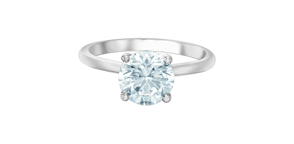 14K White Gold Lab Grown Diamond with Hidden Halo Engagement Ring