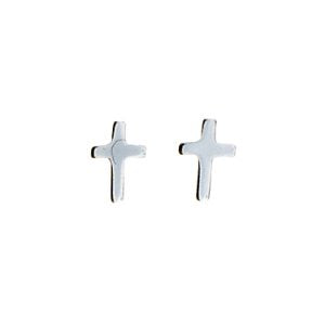 Sterling Silver Small Cross Stud Earrings