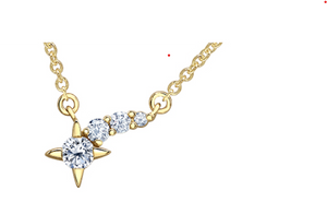 14K Yellow Gold Canadian Diamond "Comet" Pendant with 16-18" Chain