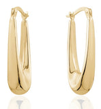 10K Yellow Gold Oval Hoops