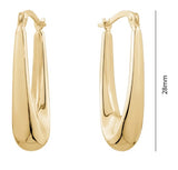 10K Yellow Gold Oval Hoops