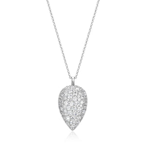 Elle Sterling Silver "Glimmer" CZ Tear Drop Pendant with 17"+3" Chain