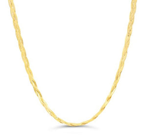 10K Yellow Gold 3mm Braided Herringbone Chain 16"-
