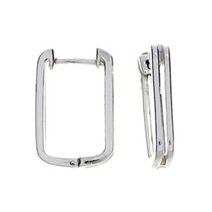 Sterling Silver Rectangular Huggies