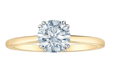 14K Yellow/White Gold Lab Grown Diamond Solitaire Engagement Ring