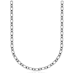 Steelx Stainless Steel 6.5/7mm Mixed Oval Link Necklace 16"+2"