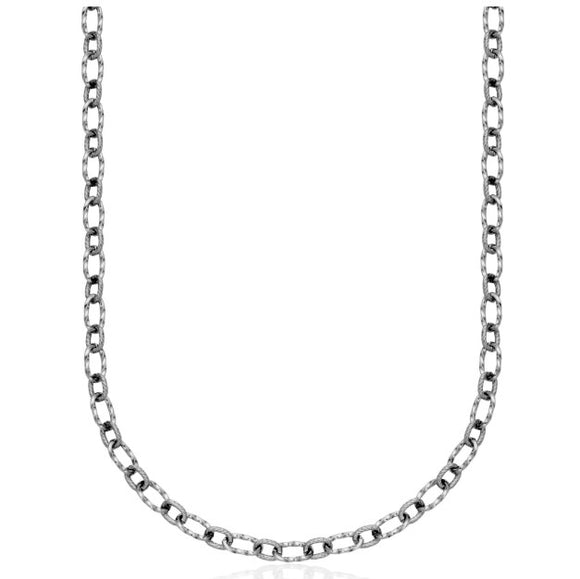 Steelx Stainless Steel 6.5/7mm Mixed Oval Link Necklace 16