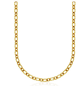Steelx Stainless Steel/Yellow Gold Plate 6.5/7mm Mixed Oval Link Necklace 16"+2"