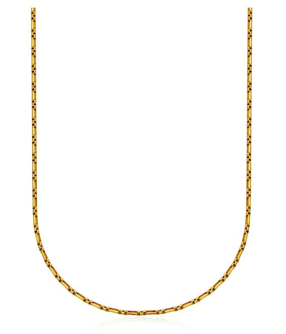 Steelx Stainless Steel/Yellow Gold Plate 2.5mm Fancy Link Necklace 16