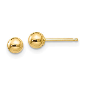 10K Yellow Gold 4mm Ball Stud Earrings