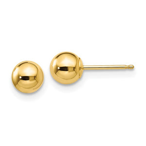 10K Yellow Gold 5mm Ball Stud Earrings