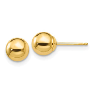 10K Yellow Gold 6mm Ball Stud Earrings