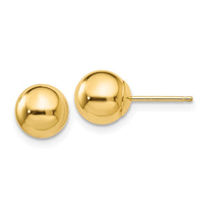 10K Yellow Gold 7mm Ball Stud Earrings