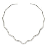 Sterling Silver Wavy V-Shaped Neck Collar