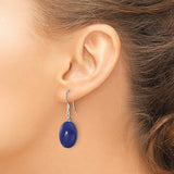 Sterling Silver Lapis & Hematite Shepard Hook Earring