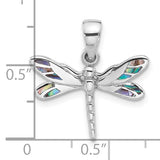 Sterling Silver Dragonfly Pendant with Abalone