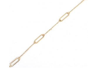 10K Yellow Gold Paperclip Anklet 9"+1"