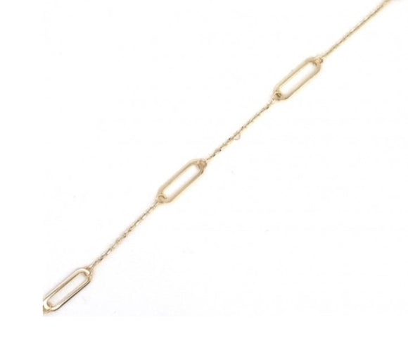 10K Yellow Gold Paperclip Anklet 9