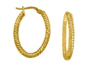 10K Yellow Gold "Rope" Hoops