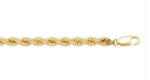 10K Yellow Gold 24" 3mm Hollow Rope Chain