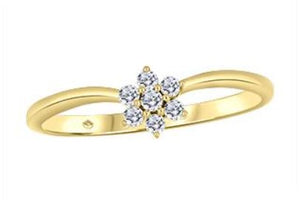 10K Yellow Gold "Flower" Ring with Diamonds