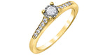 10K Yellow/White Gold Diamond with Diamond Shoulder Stone Engagement Ring