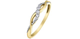 10K Yellow Gold Diamond Twist Ribbon Band