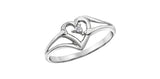 10K White Gold Diamond Heart Promise Ring