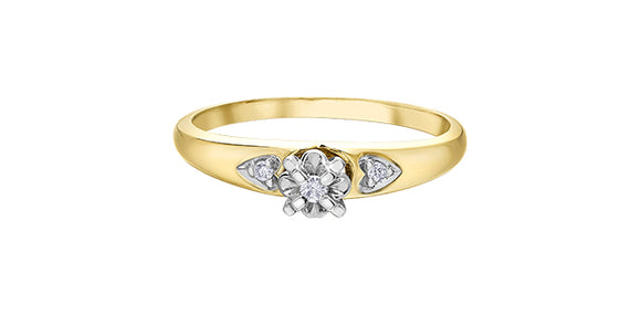 10K Yellow/White Gold Diamond Promise Ring