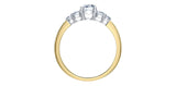 14K Yellow/White Gold Canadian Diamond Engagement Ring with 4 Canadian Diamond Shoulder Stones